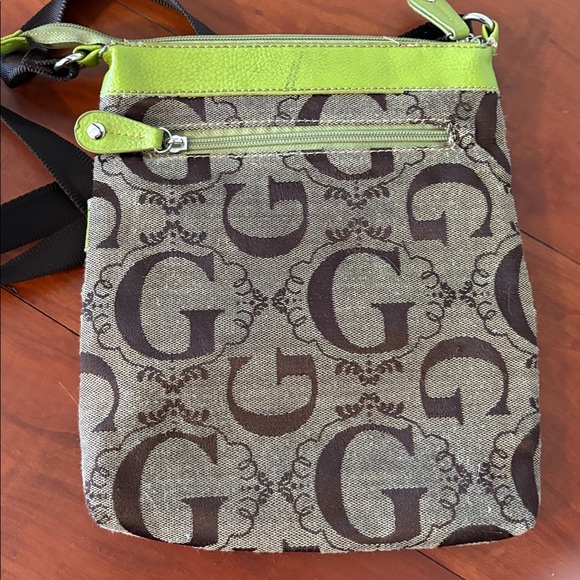 Guess Y2K Logo Crossbody Bag Green Studded Patchwork - Picture 4 of 7